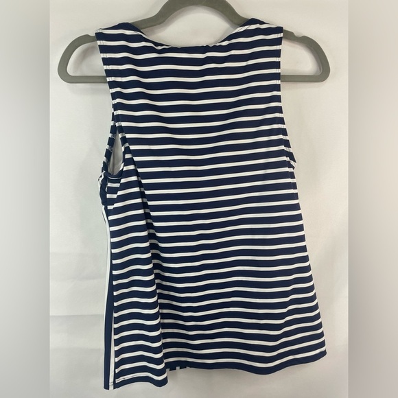 Lands End navy and white stripes modest swim top. This has built in padding. - Picture 4 of 4